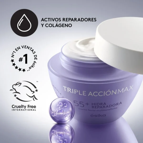Crema facial Hidra Reparadora Triple Acción Max 55+ 200g