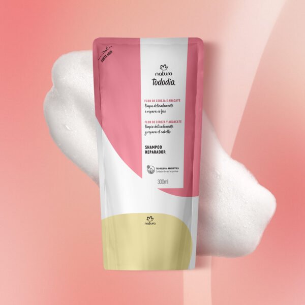 Repuesto shampoo reparador Tododia flor de cereza y aguacate- 300ml