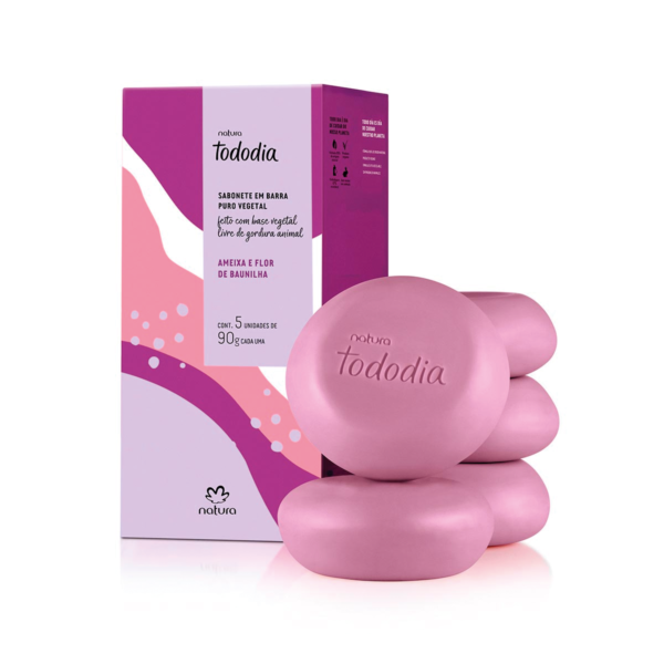 Jabones en barra puro vegetal ciruela y flor de vainilla - 5 unidades de 90g