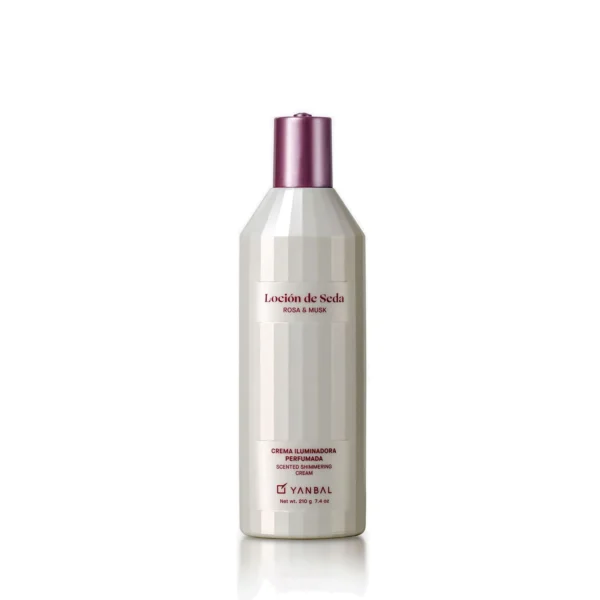 Loción de Seda Rosa y Musk Crema Iluminadora Perfumada, 210g