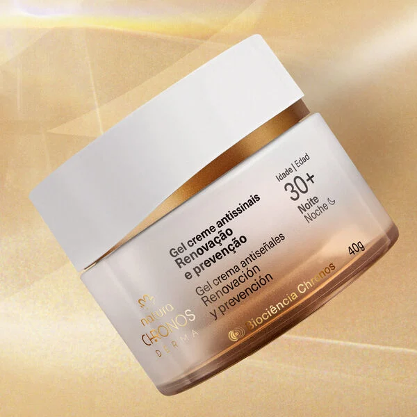 Gel crema antiseñales renovación y prevención 30+ noche Chronos Derma - 40g