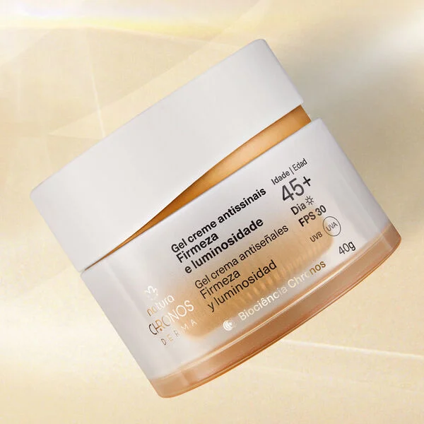 Gel crema antiseñales​ firmeza y luminosidad 45+ día Chronos Derma - 40g
