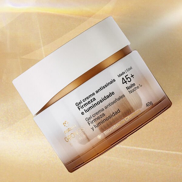 Gel crema antiseñales​ firmeza y luminosidad 45+ noche Chronos Derma - 40g